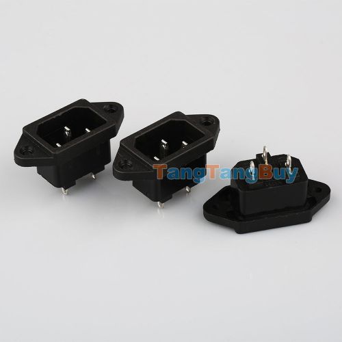3pcs ac250v/10a iec320 c14 male 3pin panel mounting power inlet socket sockets for sale