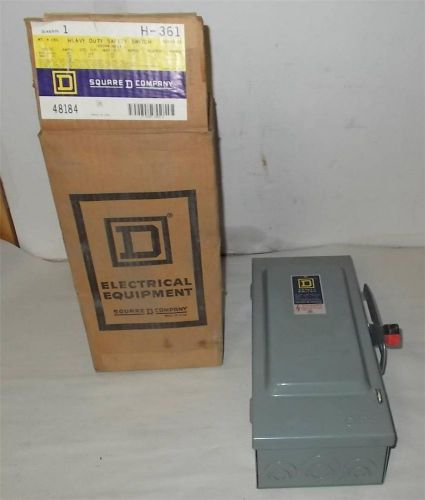 NEW SQ D HEAVY DUTY SAFETY SWITCH CAT# H361 30A 600V SERIES E1