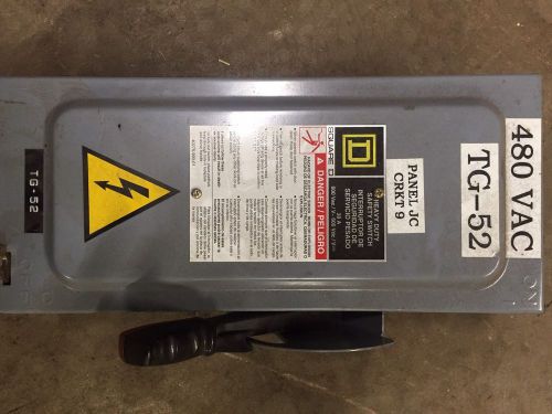 SQUARE D HU361RB HEAVY DUTY 3 POLE 30 AMP DISCONNECT SWITCH USED