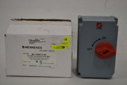 New mennekes me 100ms2a-m2 non-fusible 100a 600v 3p disconnect switch d341840 for sale