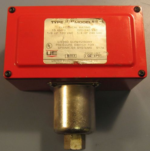 United Electric Controls Pressure Switch for Sprinklers Type J27AX Model 629-2