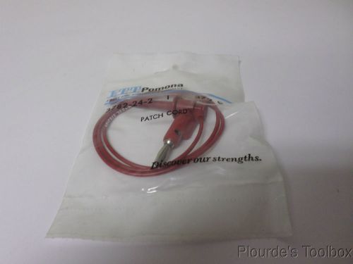 New Pomona Red 24&#034; Minigrabber Clip to Banana Plug Patch Cord, 3782-24-2