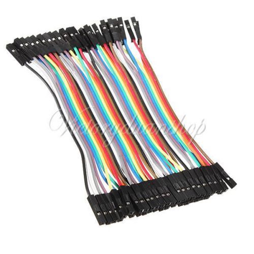 NEW 40pcs 10cm 2.54mm 1pin Female to Female Jumper Wire Dupont Cable for Arduino