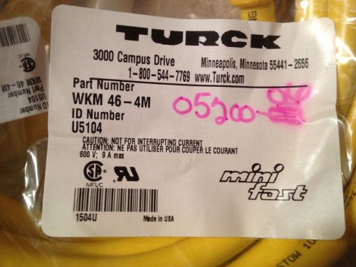 Turck, New, WKM 46-4M Cable Four Conductor