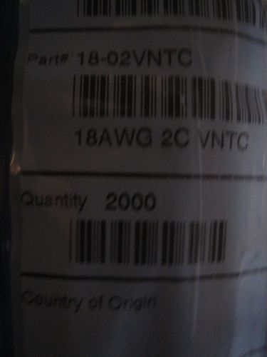 Tray cable - houston wire &amp; cable 18-02vntc  18 awg 2c vntc for sale