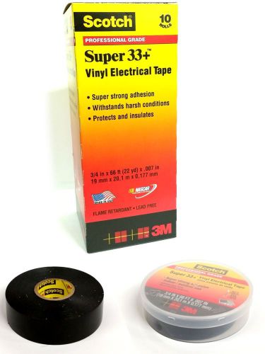10 Rolls - Scotch Super 33+ Vinyl Electrical Tape - 3/4 x 66 ft