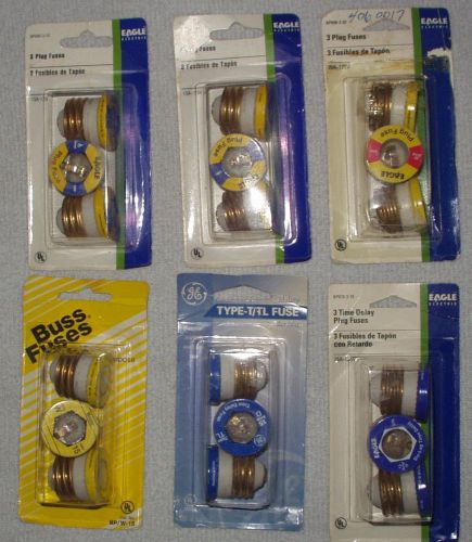 PLUG FUSES (6 PKGS. OF3) 6-15AMP TIME DELAY FUSES, 9-15AMP &amp; 3-20A GENERAL FUSES
