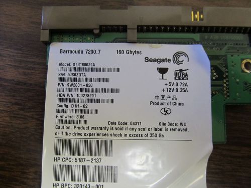 Seagate Barracuda ST3160021a 160 gig HDD board
