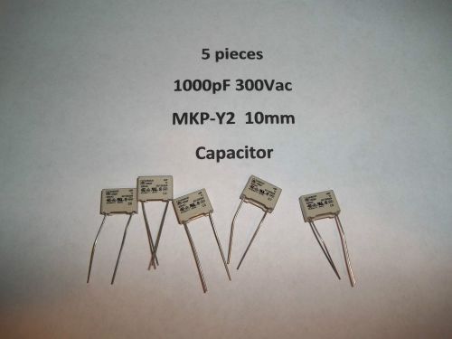 5 pcs capacitors 1000pf 300vac mkp-y2 capacitors for sale
