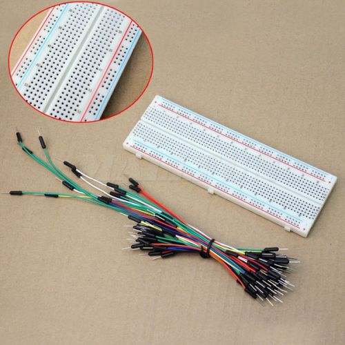 Mb102 830 tie points solderless pcb breadboard mb-102 + 65pcs jumper cable wires for sale