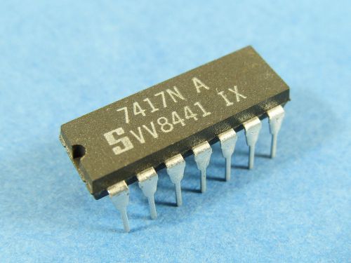 5pcs 7417N, Hex Buffers, Open-Collector High Voltage Outputs, Signetics, 7417 IC