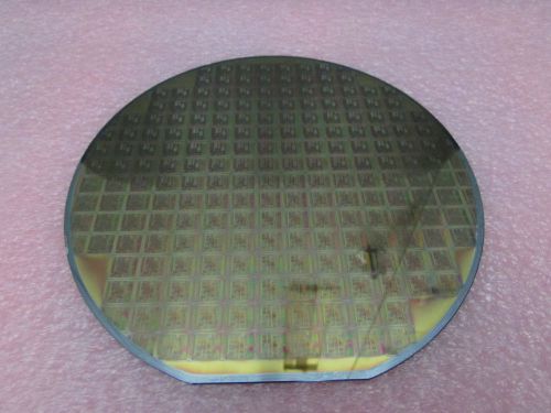 INTEL vintage Silicon Wafer 6&#034; 150 mm Vintage IC Microcircuit  GOLD rare