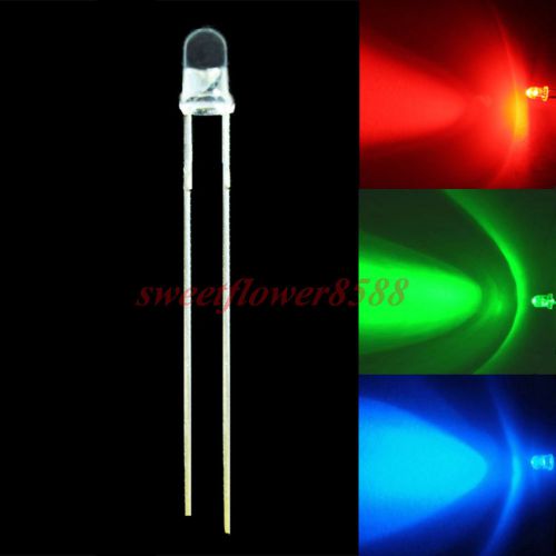 100x 3mm fast rgb flash rainbow multicolor led light lamp bulb new free shipping for sale