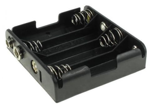 Battery Holders, Clips &amp; Contacts 4XAA SNAPS BLK (5 pieces)