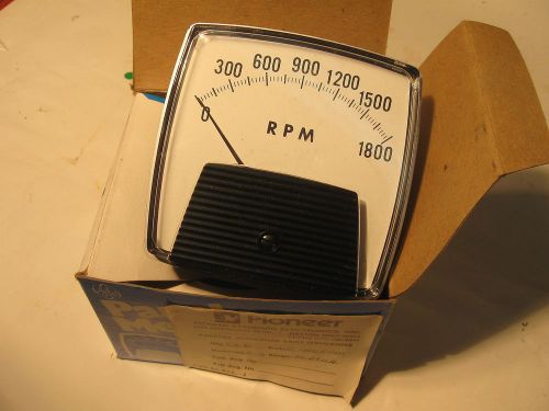 Ge (pioneer) tachometer panel meter 0-1800 rpm model 250-3 100 dcua 3.5&#034; x 3.5&#034; for sale