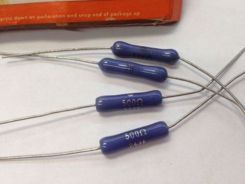 SPRAGUE BLUEJACKET Power Wirewound Resistors 500 Ohm 5W 5% *NOS* 5pcs