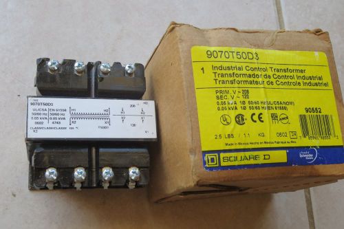 Square d industrial control transformer 9070t50d3 for sale