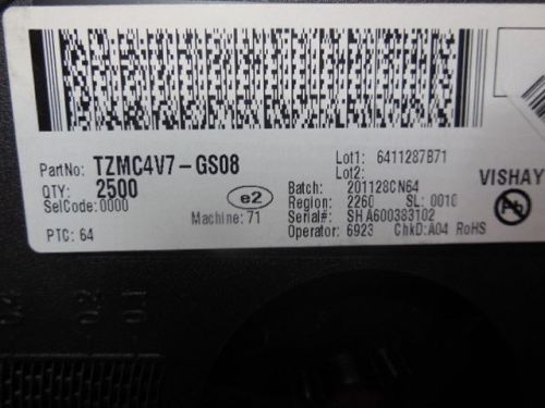 2500 PCS VISHAY TZMC4V7-GS08
