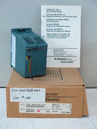 RELIANCE ELECTRIC S20-204P2B1000 SP 200 AC DRIVE 3-PHASE,1HP 200-240 VAC