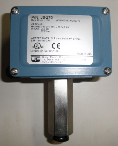 United Electric Controls J6-270 Pressure Switch 0-200 PSI New in Box