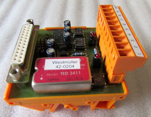 Weidmuller 42-0204 Terminal Block DIN Mount TED 2411 Current Loop RS232 RS