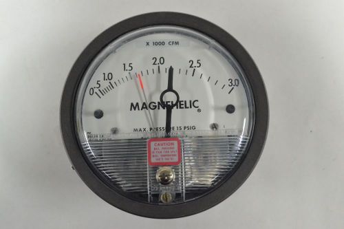 Dwyer w09h mb magnehelic 0-3.0cfm x1000 pressure 4in 1/8in npt gauge b288024 for sale