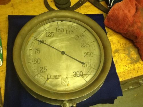 Antique Boiler Gauge - Ashcroft - 14 1/4&#034; Diameter - BRASS - Vintage RR-SHIP