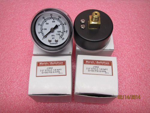 (4) marsh/bellofram pressure gauges j1852, 2.0&#034; std-c, 1/8 npt, brand new for sale