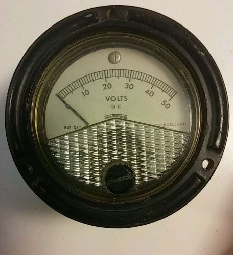 Vintage PHASTRON - Volts d.c. meter - 2&#034; diameter, 2-5/8&#034; diameter mounting ring