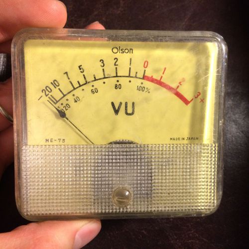 Vintage olson me-75 large vu meter panel gauge -20 to +3 db for sale