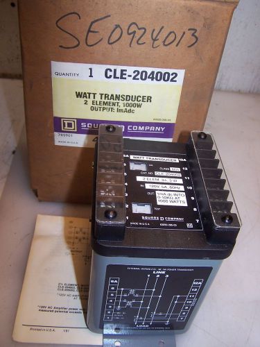 NEW SQUARE D 1000W WATT TRANSDUCER 2 ELEMENT 1mAdc 8410 CLE-204002 8410CLE204002