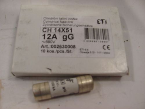 Altech 12c14x52gi  12 amp 660 volt fuse  14 x 51 mm  21 units in sale for sale
