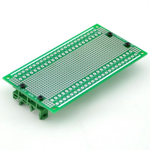 Prototype PCB with DIN Rail Adapter, 137.4 x 72mm, for DIN Rail Projects DIY