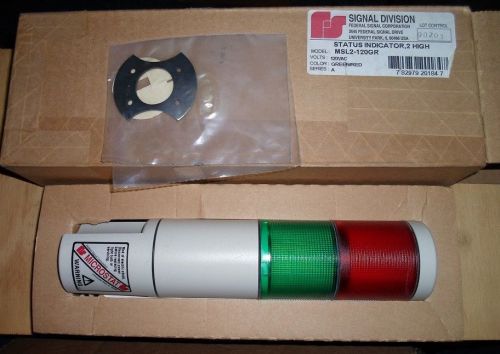 FEDERAL SIGNAL MSL2-120GR STATUS INDICATOR LIGHTS 120 VAC (NEW IN BOX)