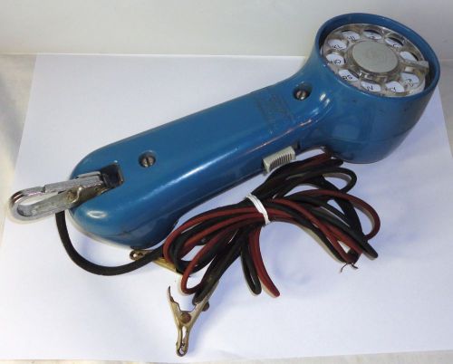 VINTAGE BLUE WESTERN ELECTRIC ROTARY DIAL LINEMAN BUTT SET TEST PHONE