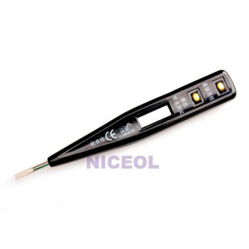 Black Digital AC DC 12-250V LCD Display Voltage Electric Sensor Tester Pen NI5L