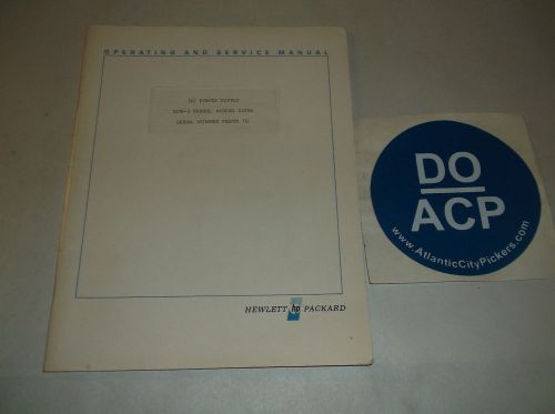 HEWLETT PACKARD DC POWER SUPPLY MPB-3 SERIES 6289A OPERATING &amp; SERVICE MANUAL
