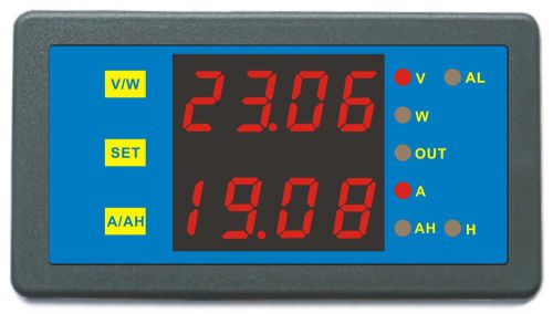Programmable digital dual display 90v 100a combo meter voltage amp power ah hour for sale