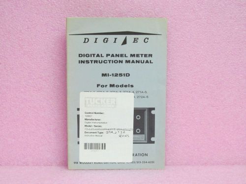 Digitec Manual 271A, 272A Series Panel Meters Instruction Manual w/Schematics