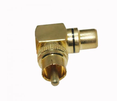 Gold Plated 90 Deg RCA male to female right angle CCTV TV RF adapter connector