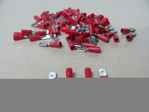 RED ELECTRICAL CRIMP TERMINALS MALE SPADE 6.3MM  PACKET OF 100