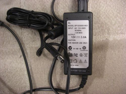 SL 12V DC 3A AC Adapter for SP1203000-W01 Global Power Supply Cord Charger PSU