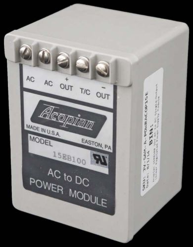 Acopian 15EB100 15V AC to DC Single-Output Linear Regulated Power Supply Module