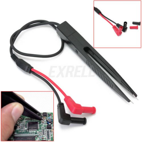 Smd multimeter tweezer electronic component test clip probe black plastic shell for sale
