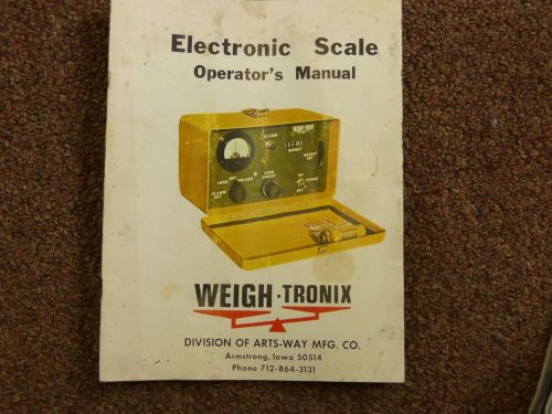 Electronic Scale Operator&#039;s Manual Weight-Tronix
