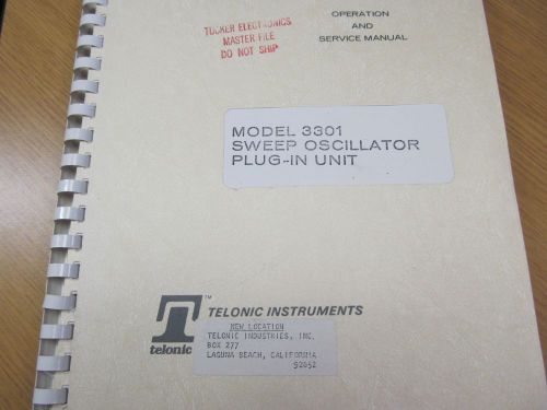 Telonic 3301 Sweep Oscillator Plug In Unit Operation and Service Manual w/ 46267