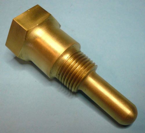 2&#034; brass thermowell thermometer socket 1/2&#034; npt male thread industrial grade new for sale