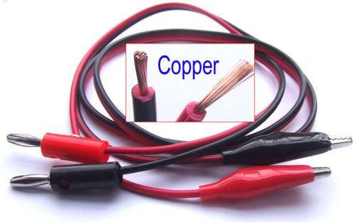 1pcs high quality 6a copper cable 4mm banana plug to alligator test probe 100cm for sale