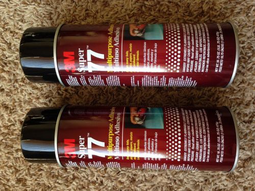 Two Cans of 3M Super 77 Multipurpose Adhesive Spray 16.75 oz each can. Two cans.