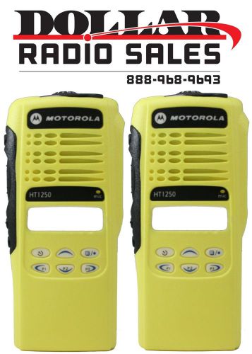 2 New Yellow Refurbished Front Housing for Motorola HT1250 16CH Two Way Radios 